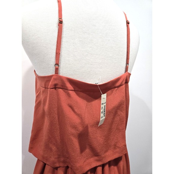 NWT Madewell 100% Silk Overlay Cami Dress Burnt Orange Sleeveless Dress Size 2 - Picture 6 of 9